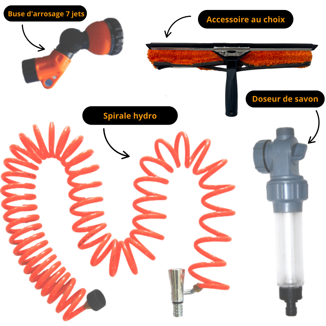 Kit hydro, pour perche télescopique + 1 accessoire