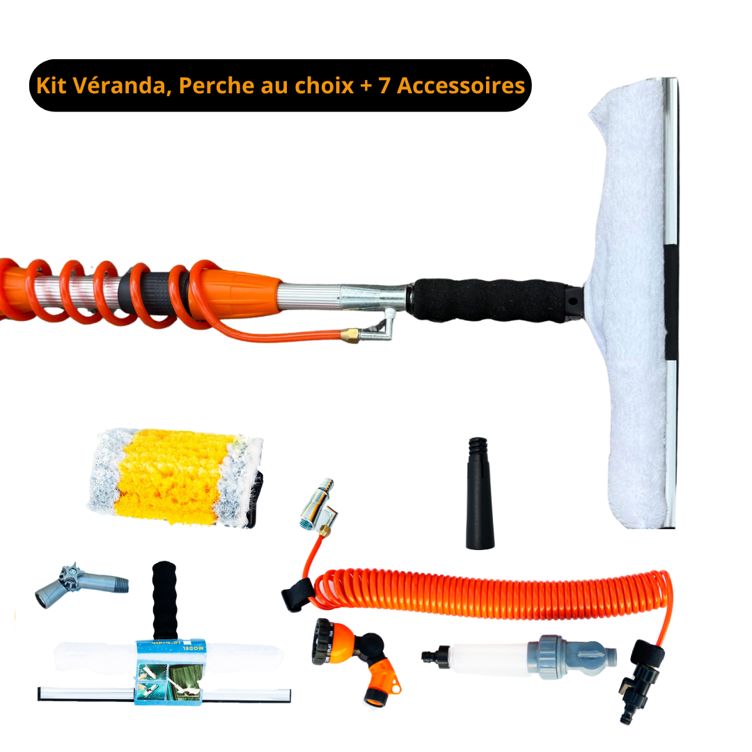 Kit nettoyage véranda, pour perche télescopique