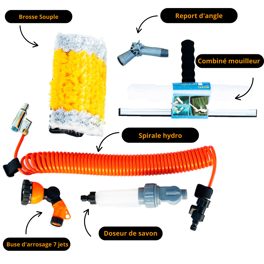 Kit nettoyage véranda, pour perche télescopique