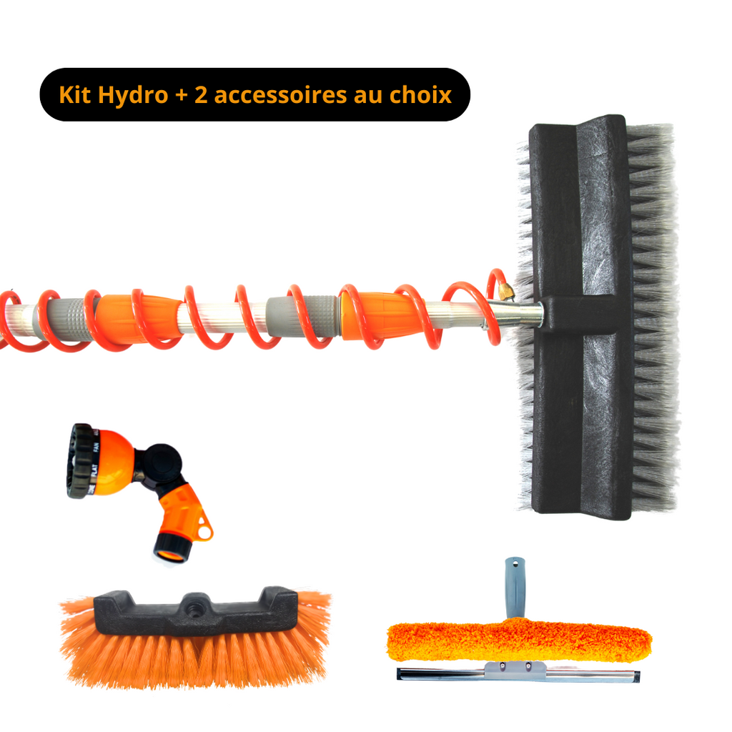 Kit hydro, pour perche télescopique + 2 accessoires