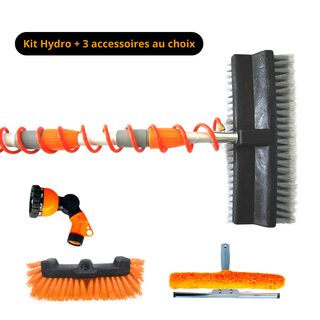 Kit hydro, pour perche télescopique + 3 accessoires